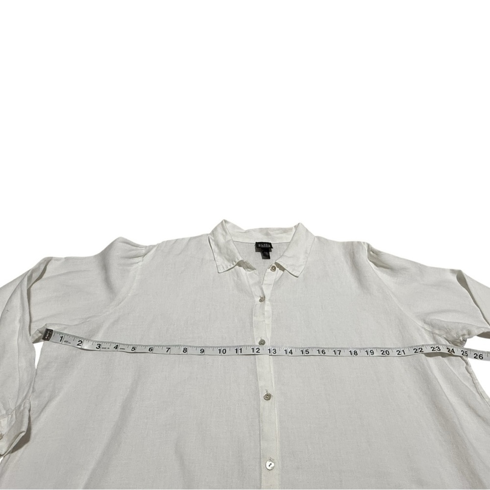 Eileen Fisher Handkerchief Linen Classic Collar Shirt Size L - Picture 6 of 10